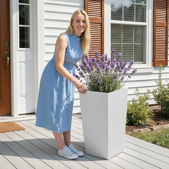 VEVOR 30 inch Tall Planters for Outdoor Plants Set of 2, Modern Large Planters - Image 8