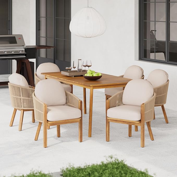Christopher Knight Home Kclent Outdoor Acacia Wood Dining Set - Image 3