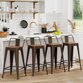 WENTMENT Bar Stools Set of 4 Counter Height Bar Stools Metal Barstools by WENTMENT