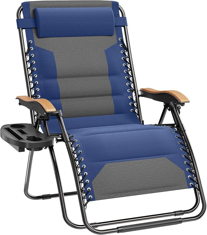 PHI VILLA XXL Oversized Padded Zero Gravity Chair, Foldable Patio Recliner by PHIVILLAThepioneerofcomfortablehouseholdsupplies