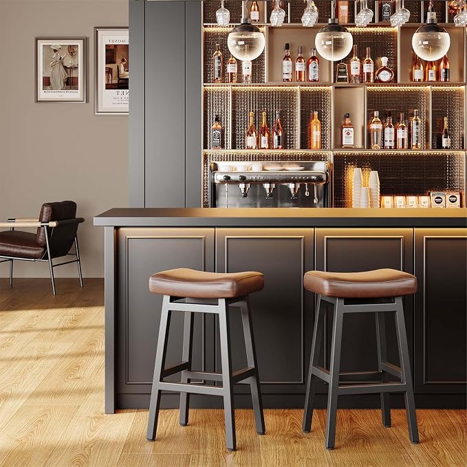 29 Inches Bar Stools Set of 2, Bar Height Barstools - Image 7