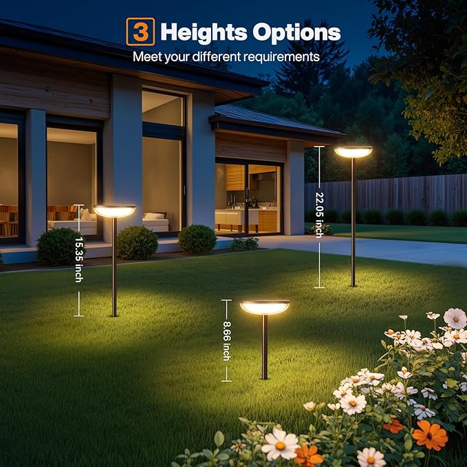 Solar Pathway Lights Outdoor, 6 Pack Tall Solar Garden Lights Outdoor Waterproof - Image 5
