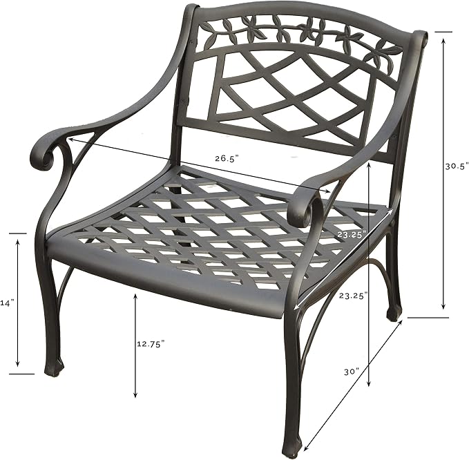 Crosley Furniture Sedona Outdoor Chair, Cast Aluminum Patio Chairs - Image 3