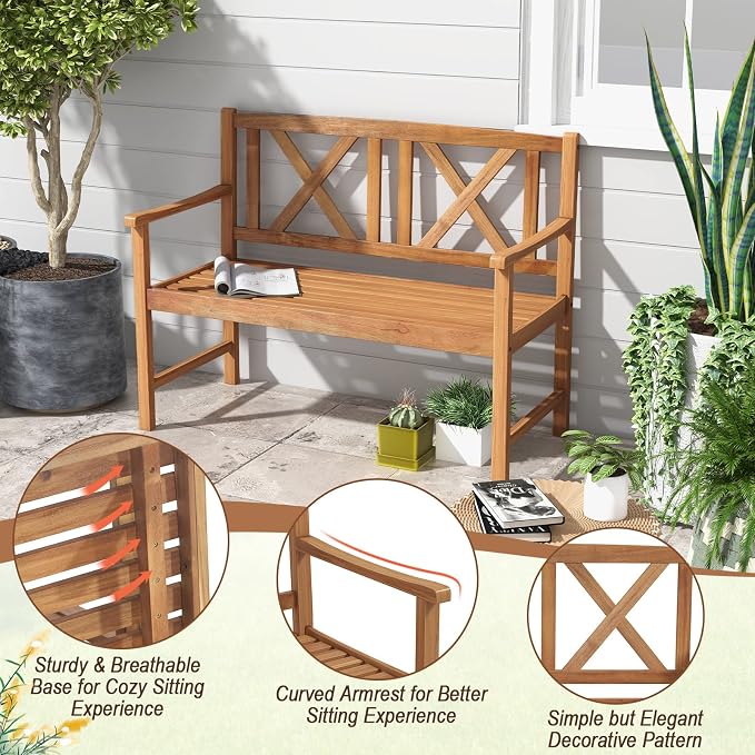 Giantex Patio Garden Bench Loveseat - Image 6
