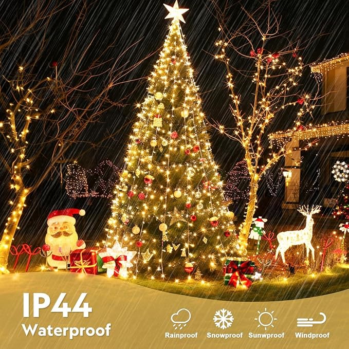 JMEXSUSS 400 LED Christmas Lights Indoor Outdoor, 132 ft Warm White String - Image 5