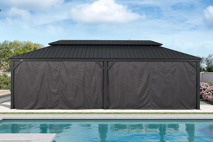 PURPLE LEAF 12' X 28' Large Hardtop Gazebo Aluminum Gazebo - Image 8