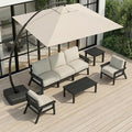 HDPE Patio Furniture Set with Cantilever Umbrella, Outdoor Couch with Washable by YourPerfectOutdoorEscape