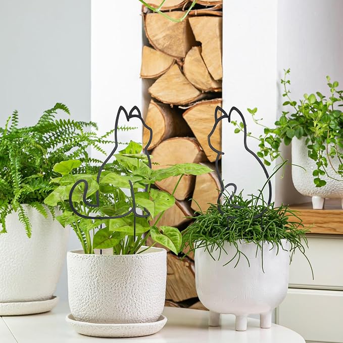 Cat-Shaped Small Trellis for Potted Plants, 13 inches Hoya Trellis 2 Pack - Image 2