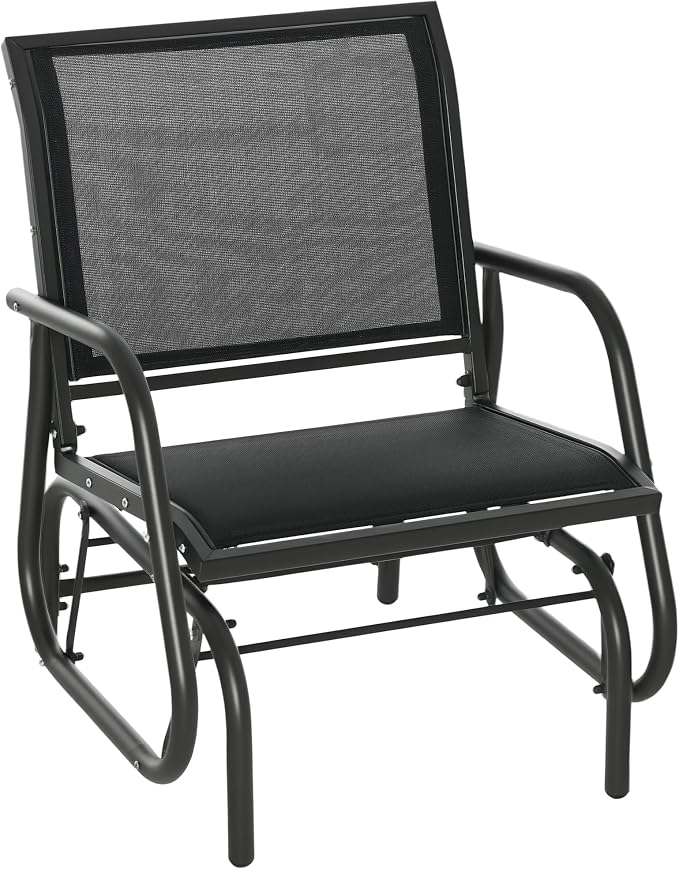 Outsunny Porch Glider, Metal Frame Swing Glider Chair by Outsunny