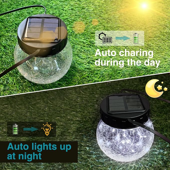 Kolpop Solar Lanterns Outdoor Waterproof 6 Pack, Hanging Solar Lights - Image 3