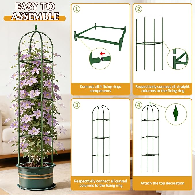 Garden Trellis for Climbing Plants, Tomato Cage, Cucumber Trellis, Rustproof - Image 8