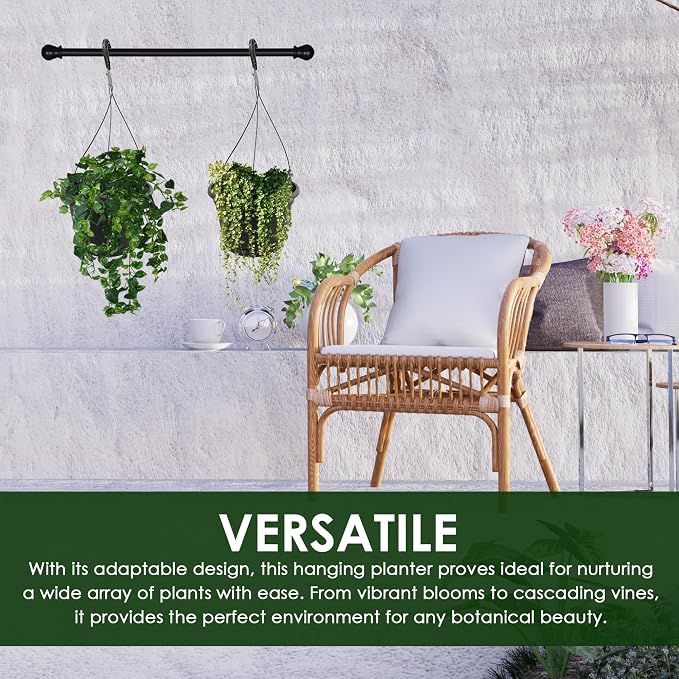 10in Euro Hanging Planters for Indoor Plants 2 Pieces 10inch Hanging Planter - Image 7