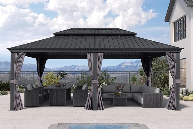 PURPLE LEAF 13' X 20' Permanent Hardtop Gazebo Aluminum Gazebo - Image 2