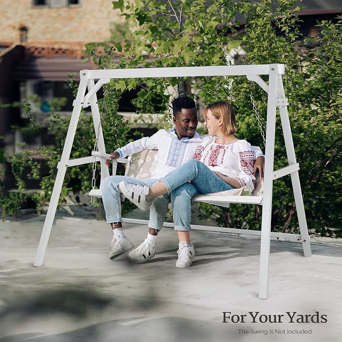 VINGLI Heavy Duty 660 LBS Wooden Swing Frame - Image 6