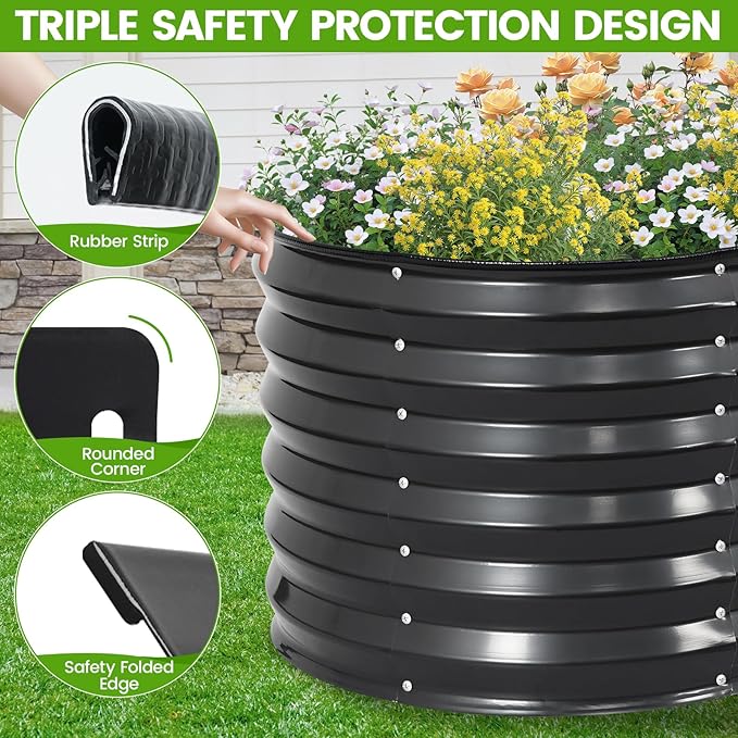 Galvanized Raised Garden Bed Outdoor |17'' Tall Planter Box Outdoor - Image 3