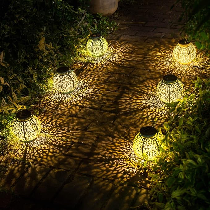 TAKE ME 2 Packs Solar Lanterns Outdoor Lights Waterproof Garden Lanterns - Image 6