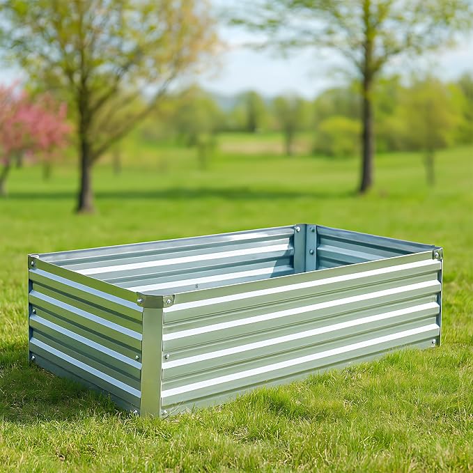 2 Pack 4x2x1FT Galvanized Raised Garden Bed Kit, Outdoor Metal Planter Box - Image 4