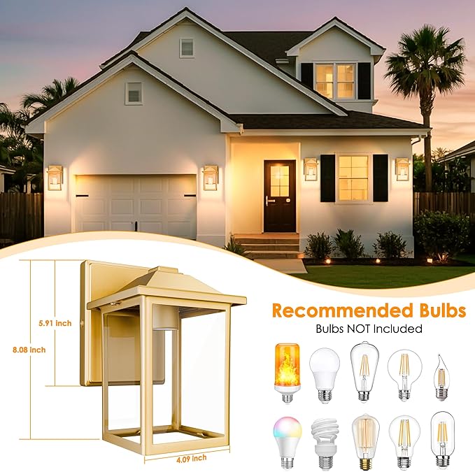 Outdoor Wall Lantern, Exterior Waterproof Wall Sconce Light Fixture, Anti-Rust - Image 2