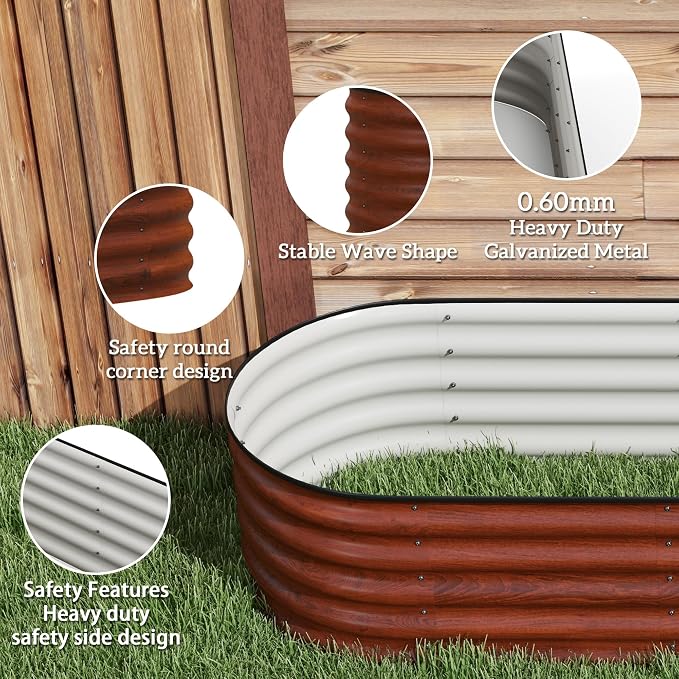 Outsunny 8' x 2' x 1.4' Galvanized Raised Garden Bed Kit, Outdoor Metal - Image 8