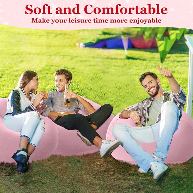 Realspring Inflatable Bean Bag Chairs Outdoor Blow up Camping Chairs Inflatable - Image 6