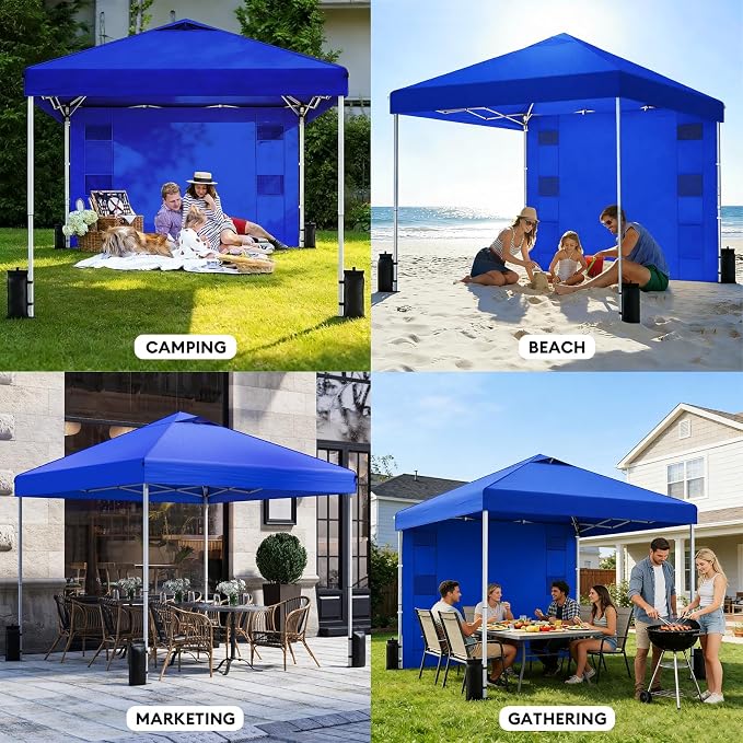 10x10 Pop Up Canopy with Sidewalls, Instant Heavy Duty Canopy Tent - Image 6