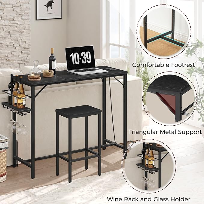 Bar Table, 35.4-Inch Counter Height Pub Table - Image 5