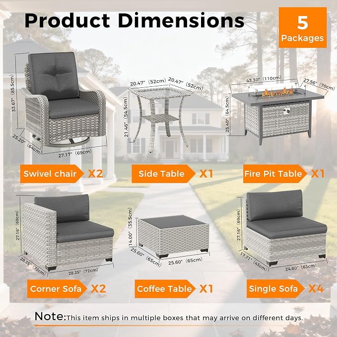 8-Seat Outdoor Wicker Patio Furniture Set - Image 3