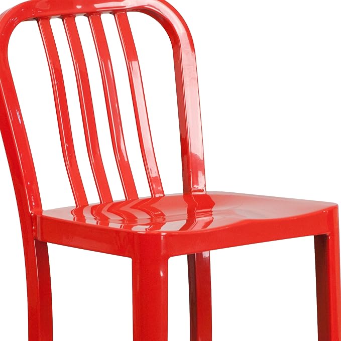 Flash Furniture Gael Commercial Grade 2 Pack 30" High Red Metal Indoor-Outdoor - Image 9