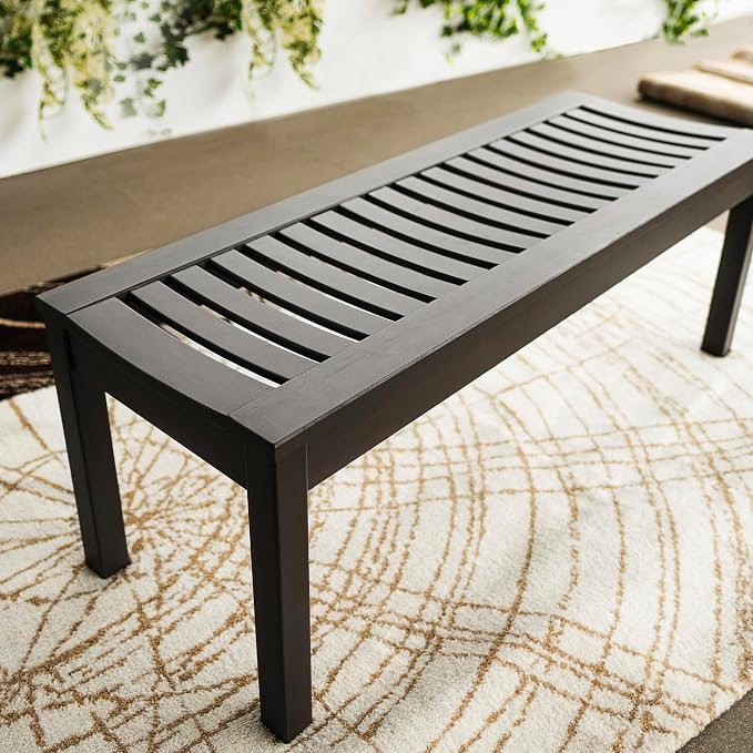 Cambridge Casual Arie Solid Wood Outdoor Patio Garden Backless Bench - Image 4