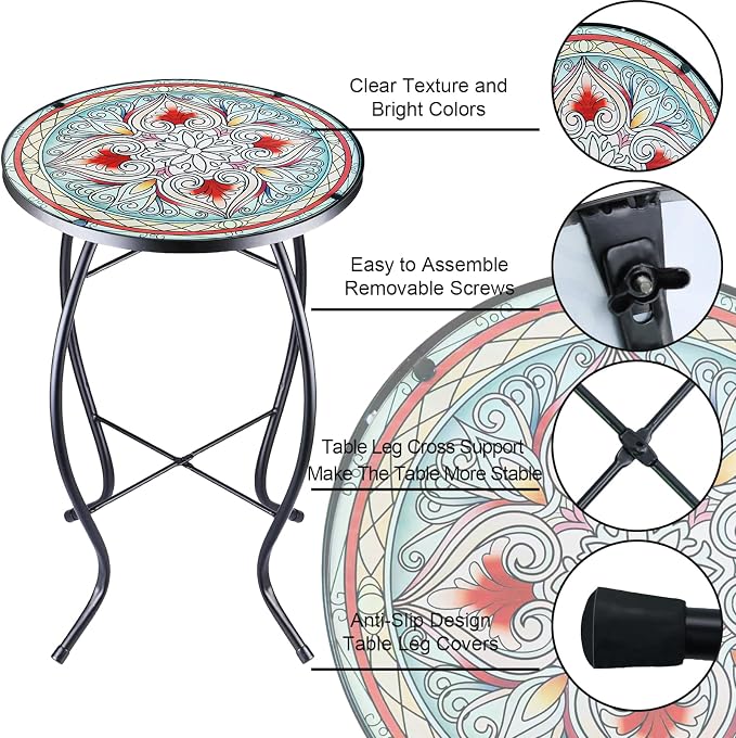 14 Inch Small Outdoor Side Table - Image 4