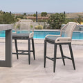 PURPLE LEAF Patio Bar Stool Counter Height Set of 2 Outdoor Rattan Chairs by PURPLELEAF