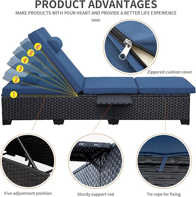 WAROOM Outdoor Chaise Lounge Chairs - Image 5