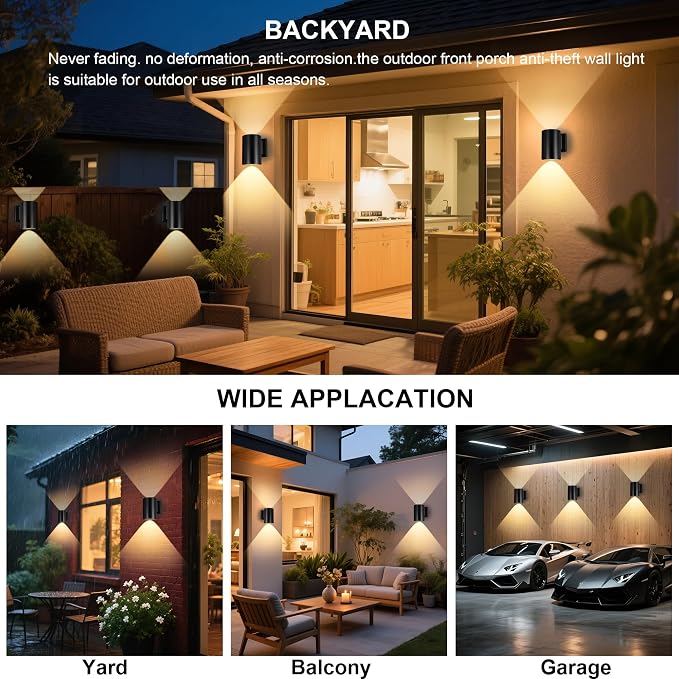 Livinlarge Solar Wall Light Outdoor, Wall Sconce Waterproof Up and Down Solar - Image 5