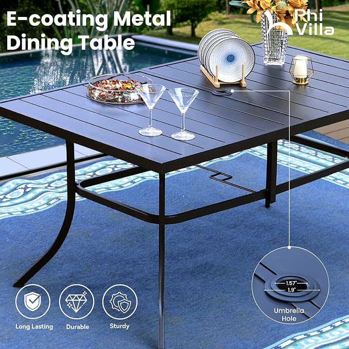 PHI VILLA 8 Piece Patio Dining Set - Image 5