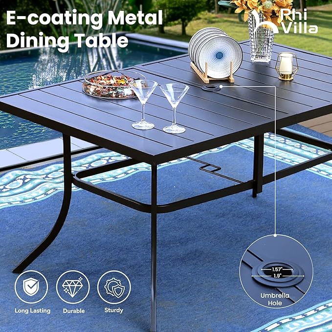PHI VILLA 8 Piece Patio Dining Set - Image 5