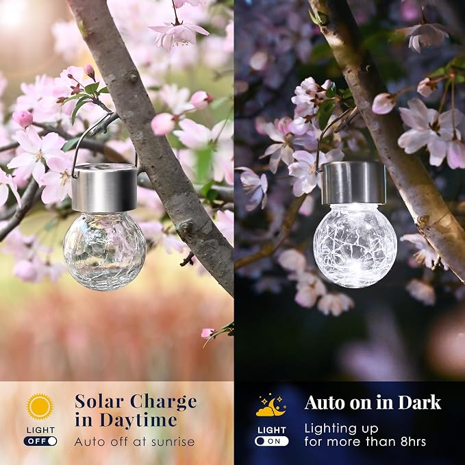 Solpex 12 Pack Hanging Solar Lights Outdoor, Solar Outdoor Lights Decorative - Image 5