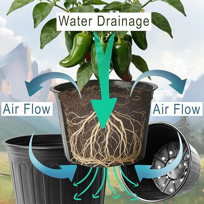 60-Packs 1 Gallon-S Flexible Plastic Plant Nursery Pots - Image 5