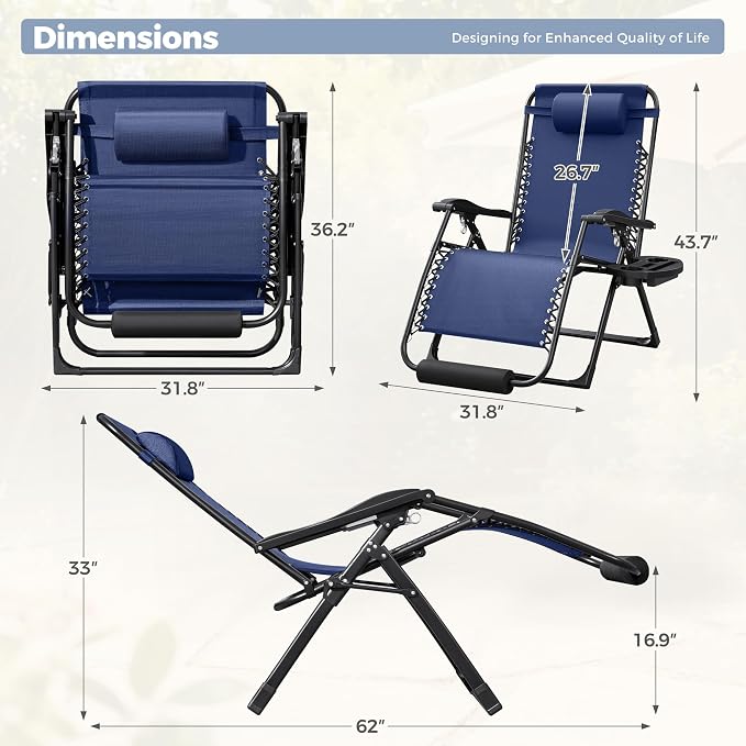 Homall Oversized Zero Gravity Chair, 32In Recliner Lounge Chair - Image 2