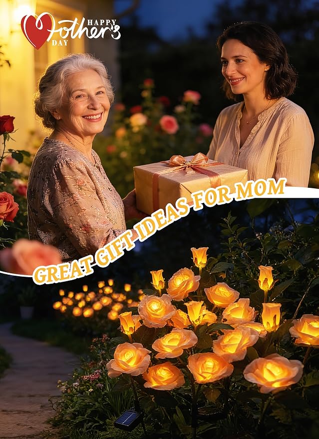 Brightown Outdoor Solar Flower Lights, 4 Pack Solar Garden Light - Image 2