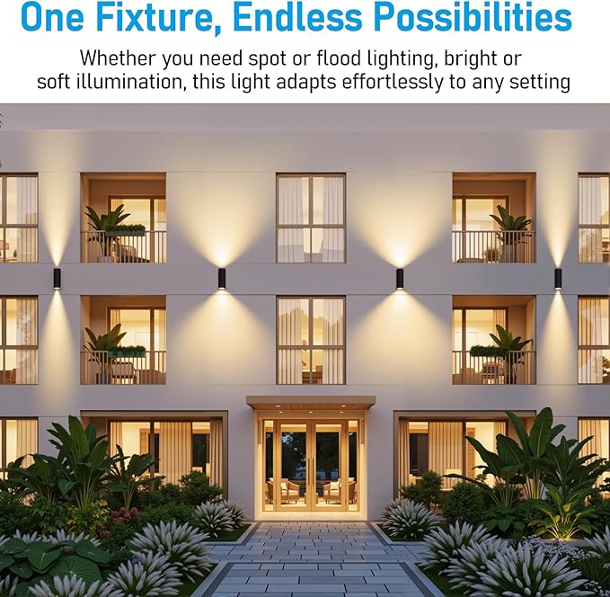 LEONLITE Modern Outdoor Cylinder Wall Lights 22", Porch Light in 2 Lights - Image 5