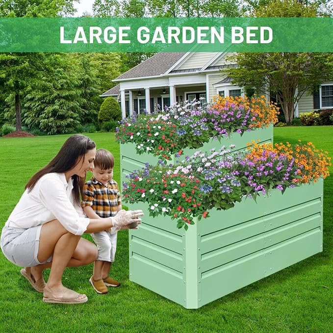 SnugNiture 2 Pcs 4x2x2FT Raised Garden Bed Galvanized Planter Garden Boxes - Image 7
