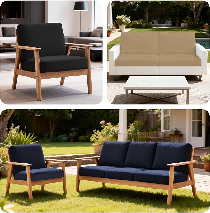 4Pcs Patio Stretch Cushion Covers, Outdoor Sofa Replacement Cover Slipcovers - Image 5