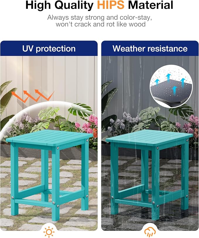 YEFU Outdoor Side Table for Patio: 16" HIPS Weather - Image 5