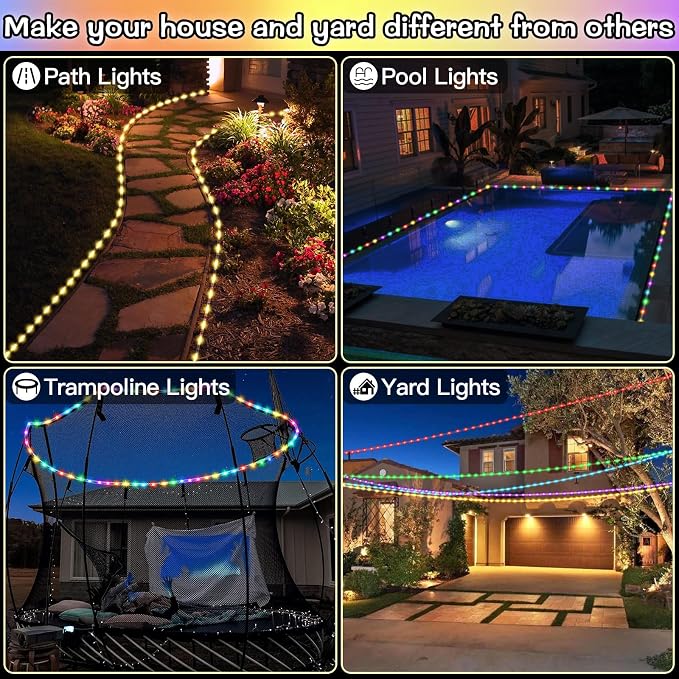 LitHome 33 FT Solar Rope Lights Outdoor Waterproof, 18 Colors Changing 100 LED - Image 5