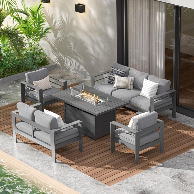 Wisteria Lane 7 Seats Aluminum Outdoor Patio Furniture Set by WisteriaLane