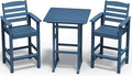 SERWALL Balcony Adirondack Chairs and Table 3 Pieces Set, Adirondack Bar Height by SERWALL
