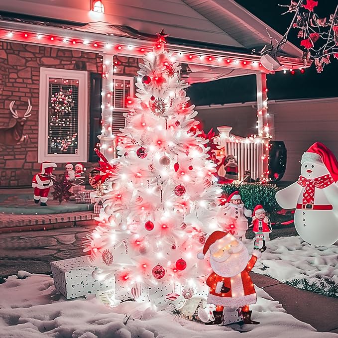 JMEXSUSS 200 LED Red and White Christmas Lights Outdoor, 66ft Halloween String - Image 6