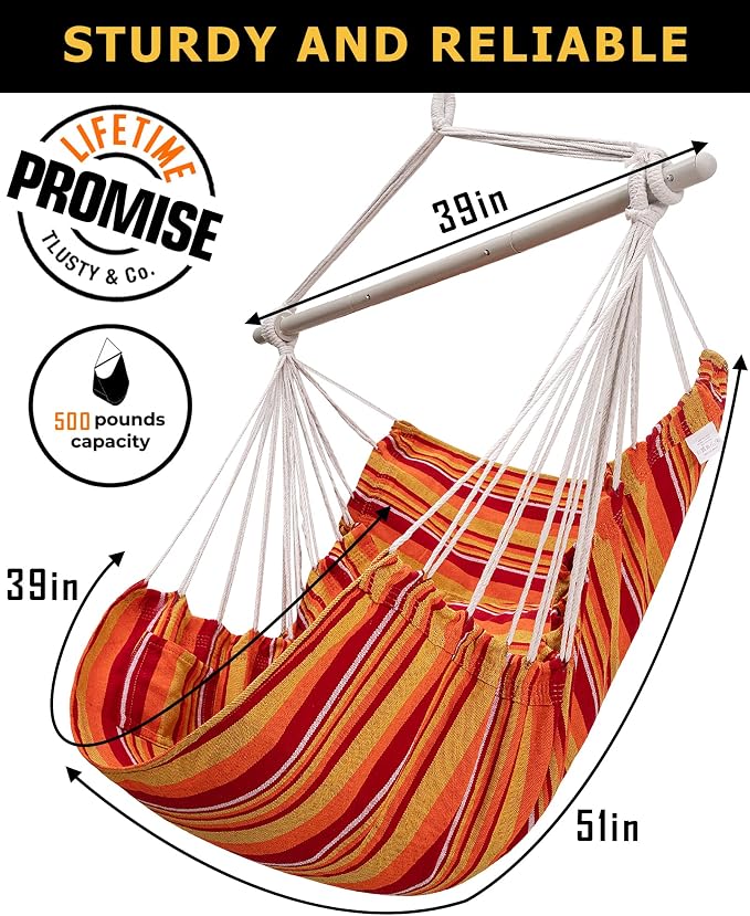 ADVOKAIR Hammock Chair Swing, Heavy-Duty Hanging Rope Swing Seat Supports 500 - Image 4