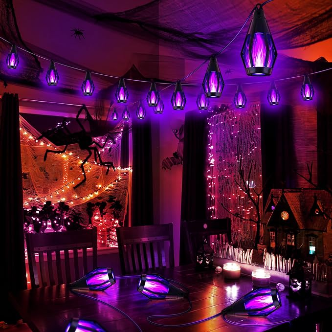 Solar Flame String Lights - 42ft 15 LED Lights Outdoor Solar String Lights - Image 7