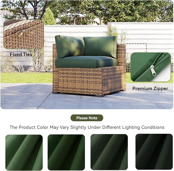 Aoxun 11pcs Patio Cushion Covers Replacement, Waterproof Outdoor Furniture - Image 7